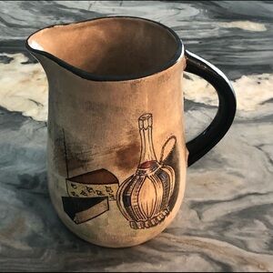 Vintage Royal Sealy Capri Pitcher Chianti Bottle Cheese Graphic MCM Japan Made